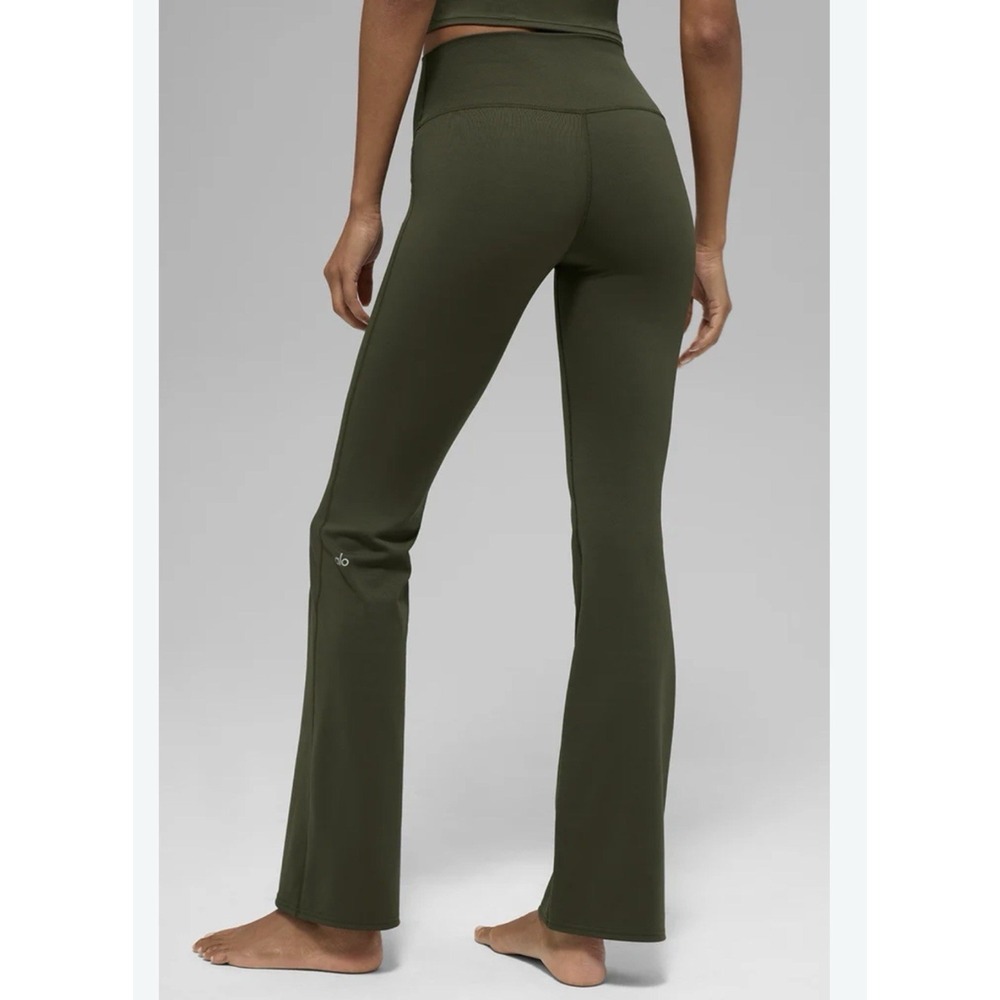 ALO Softsculpt Legging Bootcut Size S Green High Waist Yoga Pilates